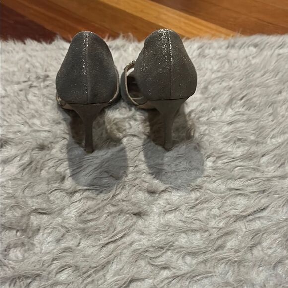 Badgley Mischka D’ Orsay Silver Embellished Heels - Picture 5 of 12